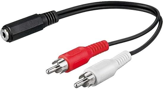 PremiumCord Cavo a Y da Jack a RCA 0,2 m, Presa Jack da 3,5 mm a 2 Connettori RCA RCA, Jack a RCA, Audio Stereo, per Fotocamera Digitale, TV, Telefoni Cellulari, MP3, HiFi, Colore Nero