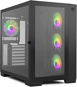 NOX XTREME PRODUCTS ASTRA- Semitorre Micro ATX;ATX, laterale e frontale in vetro temperato, ventilatori EASYLINK LED ARGB, fino a 10 ventole, grafiche di grandi dimensioni, USB 3.0, nero