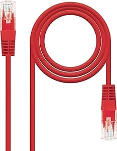 Nanocable 10.20.0400-R - Cavo di Rete Ethernet Rj45 Cat. 6 Utp Awg24, Rosso, 0.5 ms