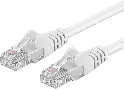 PremiumCord Cavo Patch Cat 5e UTP, 1Gbit/s, Cavo Ethernet, LAN, RJ45 Connettori, Flessibile e Robusto, AWG 26/7, Conduttori 100% CU, Bianco, 0,5 m