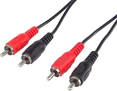 PremiumCord Cavo RCA 3m, 2X Connettori RCA RCA su 2X Connettori RCA RCA, Cavo di Collegamento Audio Video, Stereo, per TV, Telefoni Cellulari, MP3, HiFi, Colore Nero